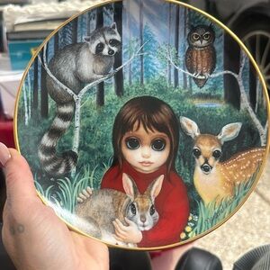 Margaret Keane MDH Big Eyes Plate "Wendy's Wooded Wonderland" 
Free shipping